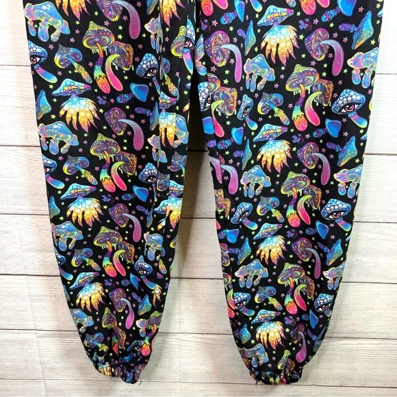 A$$holes Live Forever Psychedelic Mushroom Jogger Sweatpants Size L - Picture 5 of 9